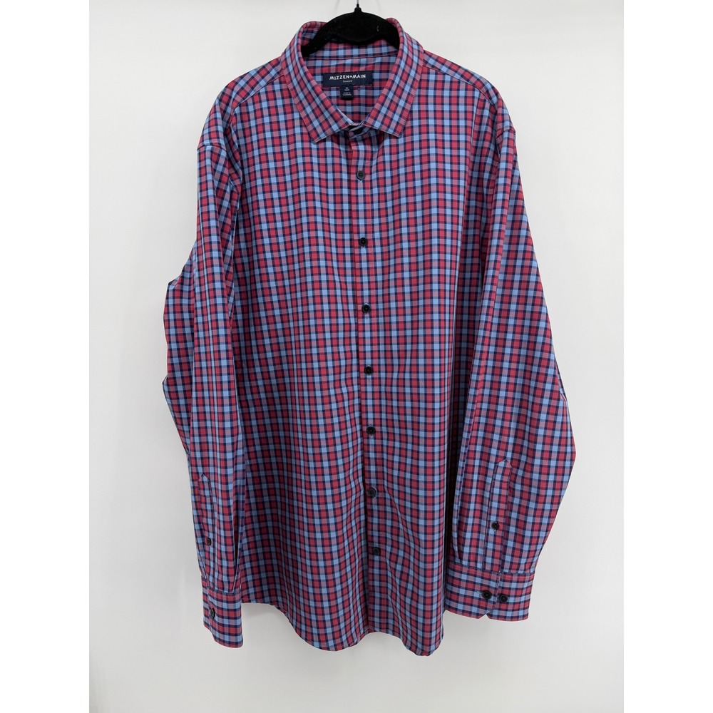 Lot of 4 Mizzen+Main Leeward Dress Shirts XL Trim Plaid Gingham Mens NWOT - Picture 4 of 9